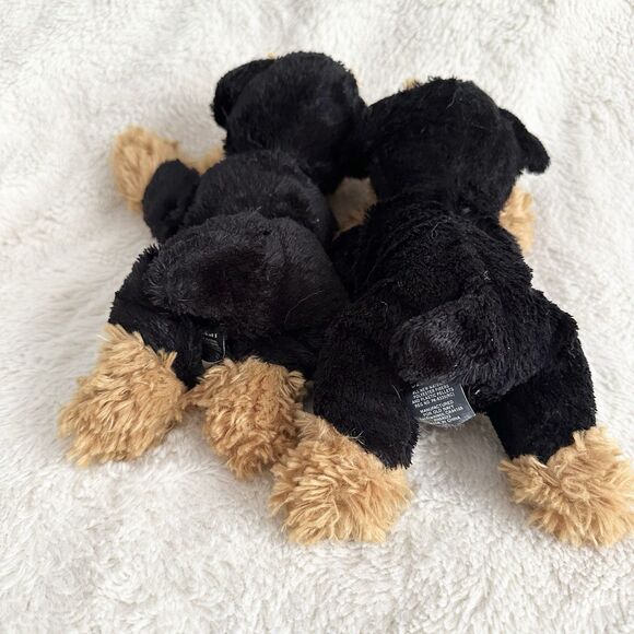 Old Navy Black Brown Dog Puppy 8” Plush Lot Of 2 Stuffed Animal Toy - Picture 3 of 6